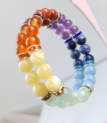 Bracelet 7 chakras ø8