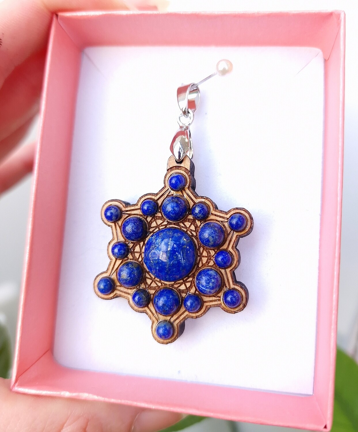 Pendentif Lapis Lazuli Bois Metatron