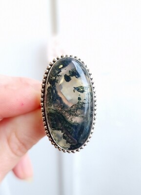 Bague Agate Mousse - T58/59