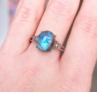 Bague Labradorite Bleue AAA n°1