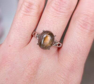 Bague Labradorite Orange AAA n°2