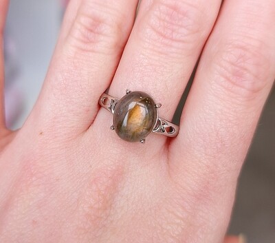 Bague Labradorite Orange AAA n°2
