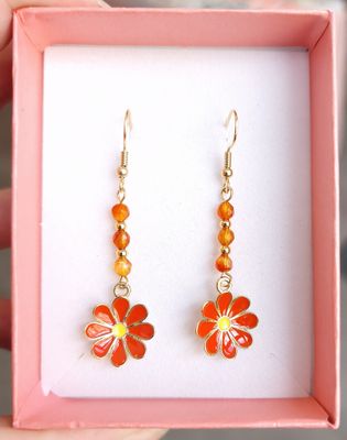 Boucle Cornaline Fleur