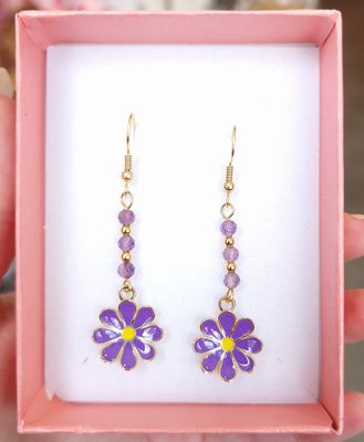 Boucle Améthyste Fleur