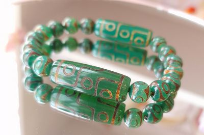 Bracelet Agate (Verte Naturelle) Du Tibet