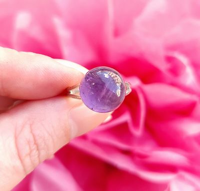 Bague Améthyste n°3 - Bronze Plaqué Argent