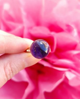 Bague Améthyste n°4 - Bronze Plaqué Argent