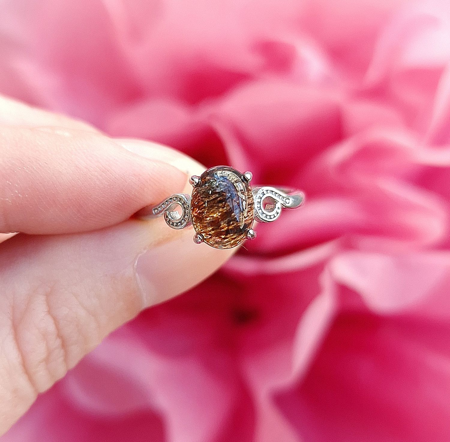 Bague Quartz Rutile Noire