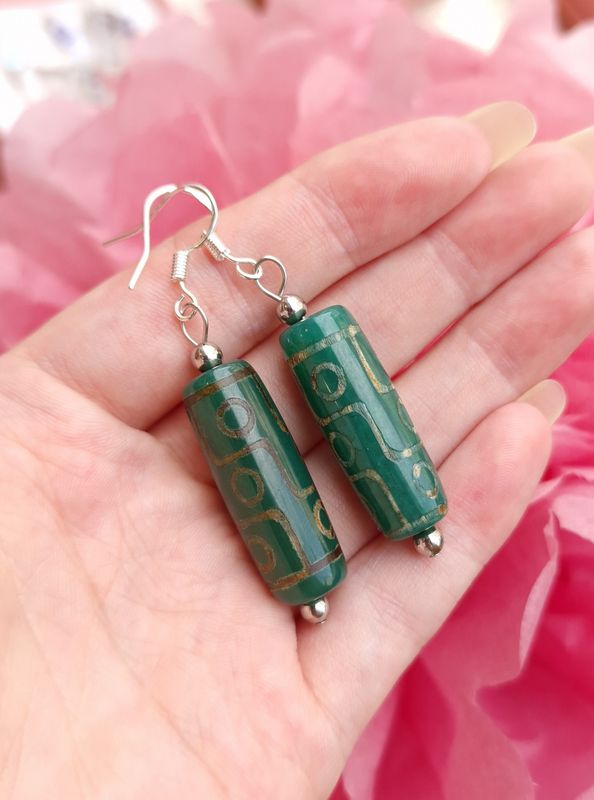 Boucle Agate (Verte Naturelle) Du Tibet