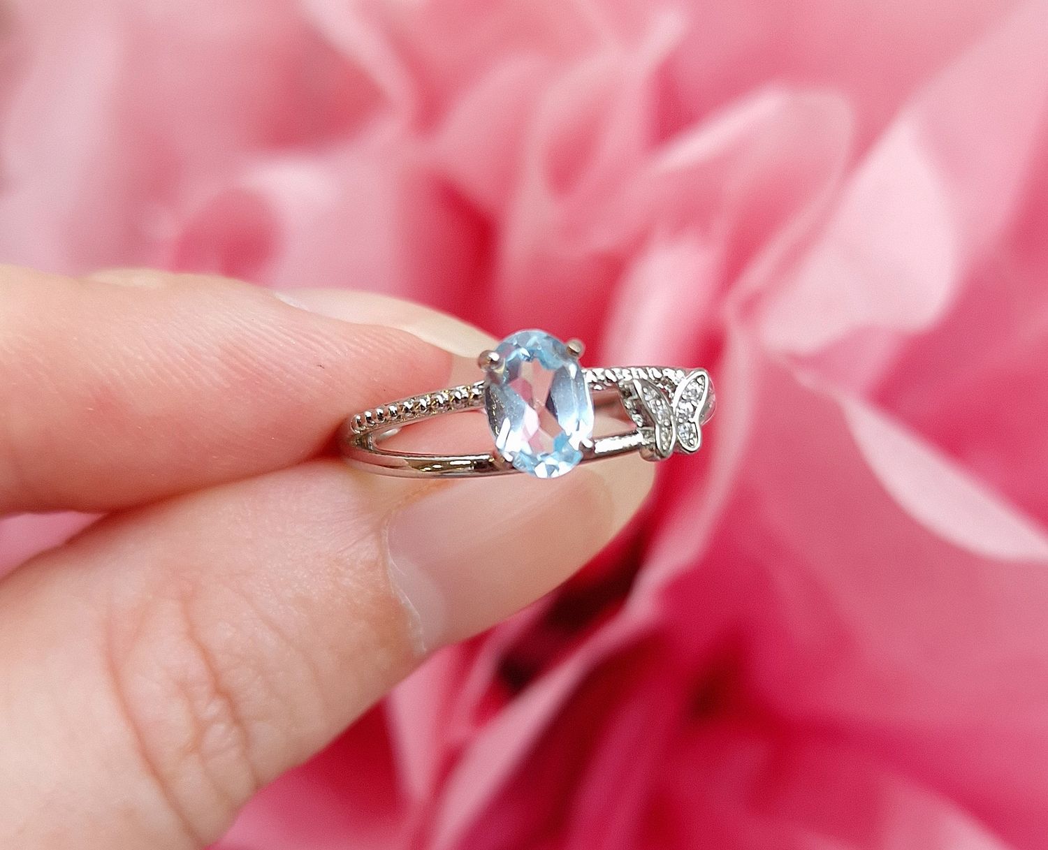Bague Topaze Bleue