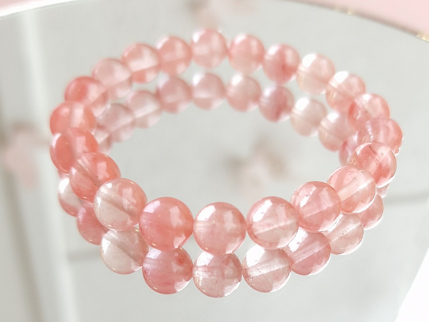 Bracelet Quartz Cerise ø8