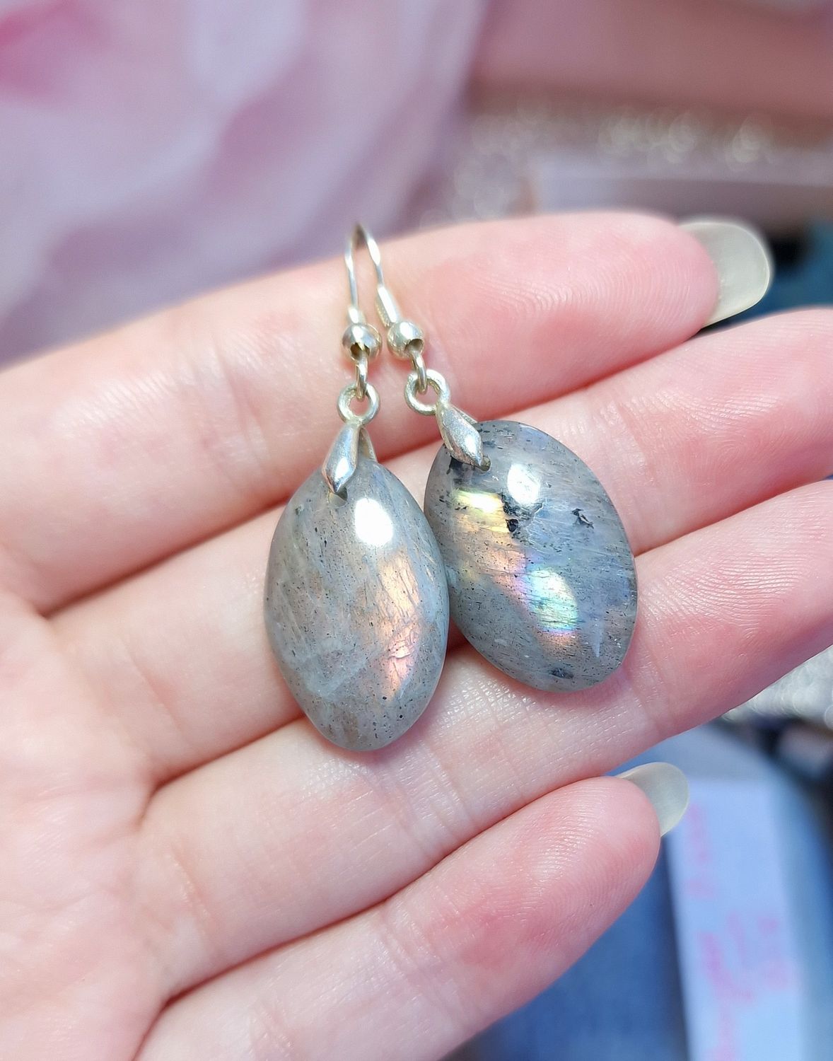 Boucle Labradorite Rose Orangé 