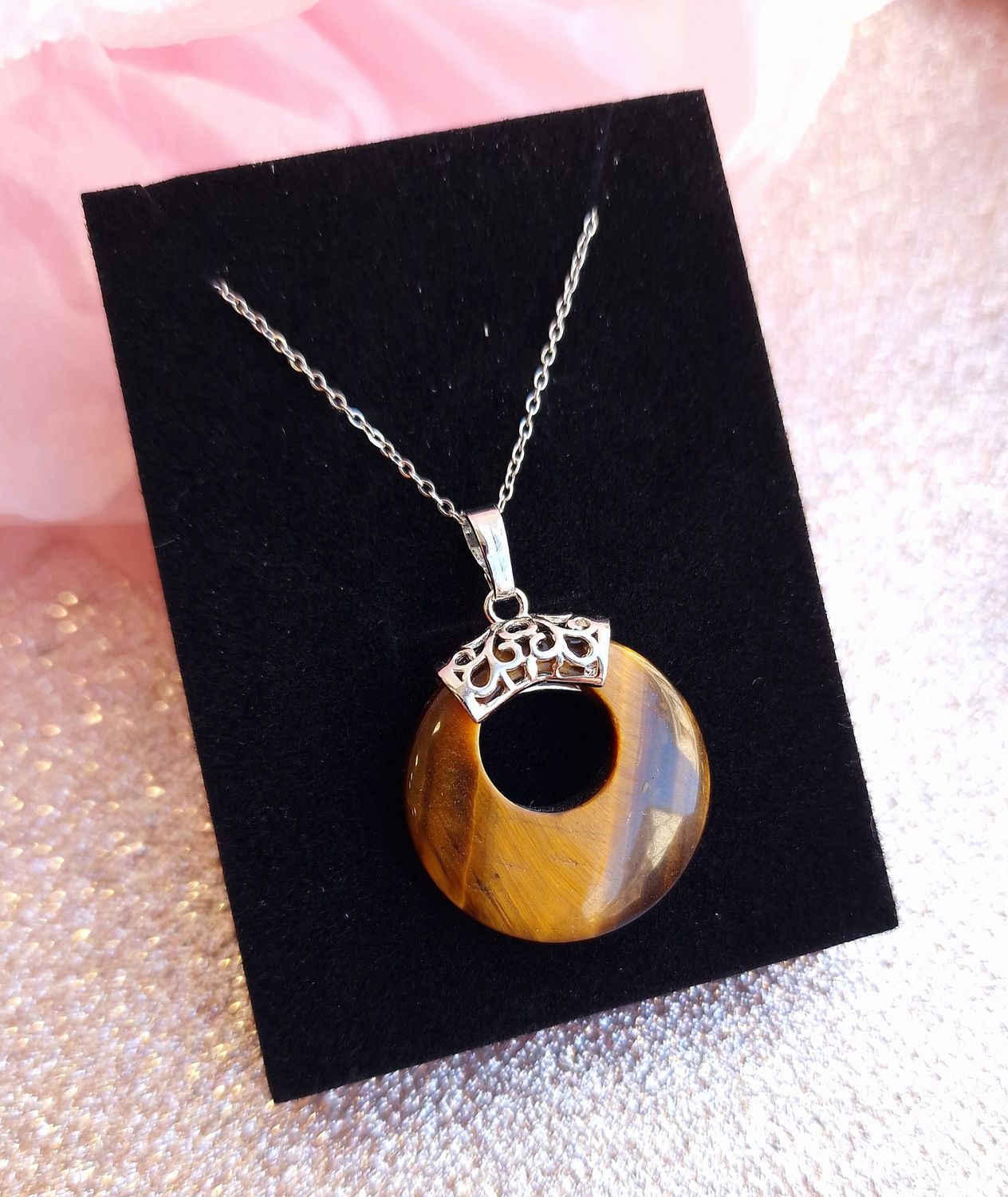 Oeil du Tigre + Chaîne 45 cm