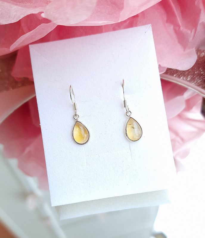 Boucle Citrine Naturelle - Argent