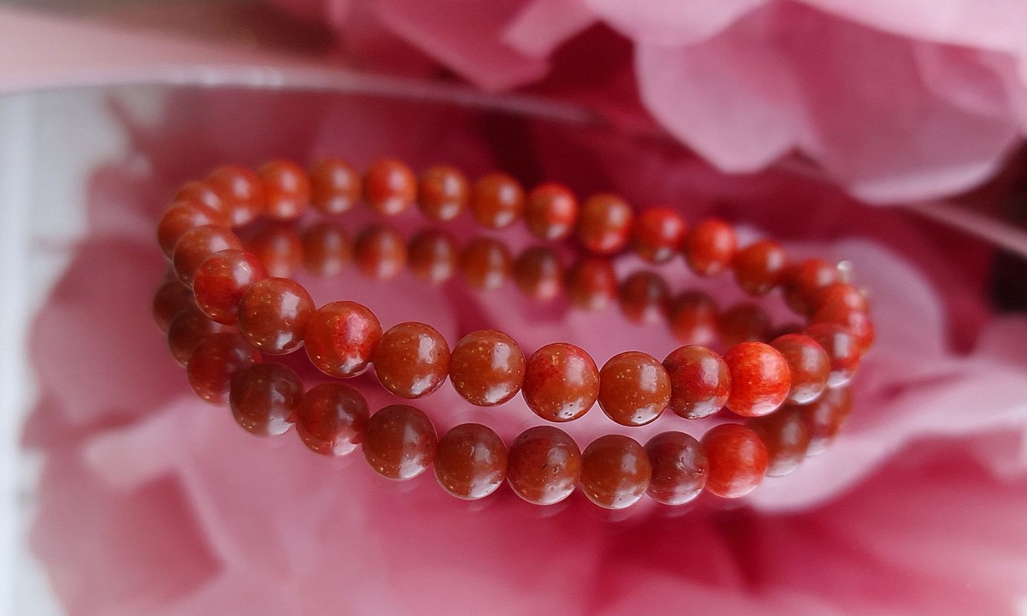 Bracelet Corail Eponge Rouge ø6