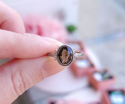 Bague Quartz Fumé