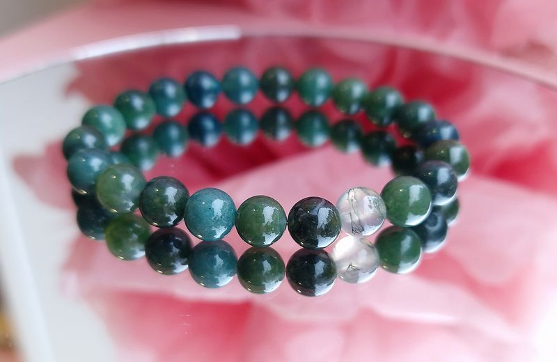 Bracelet agate mousse ø8