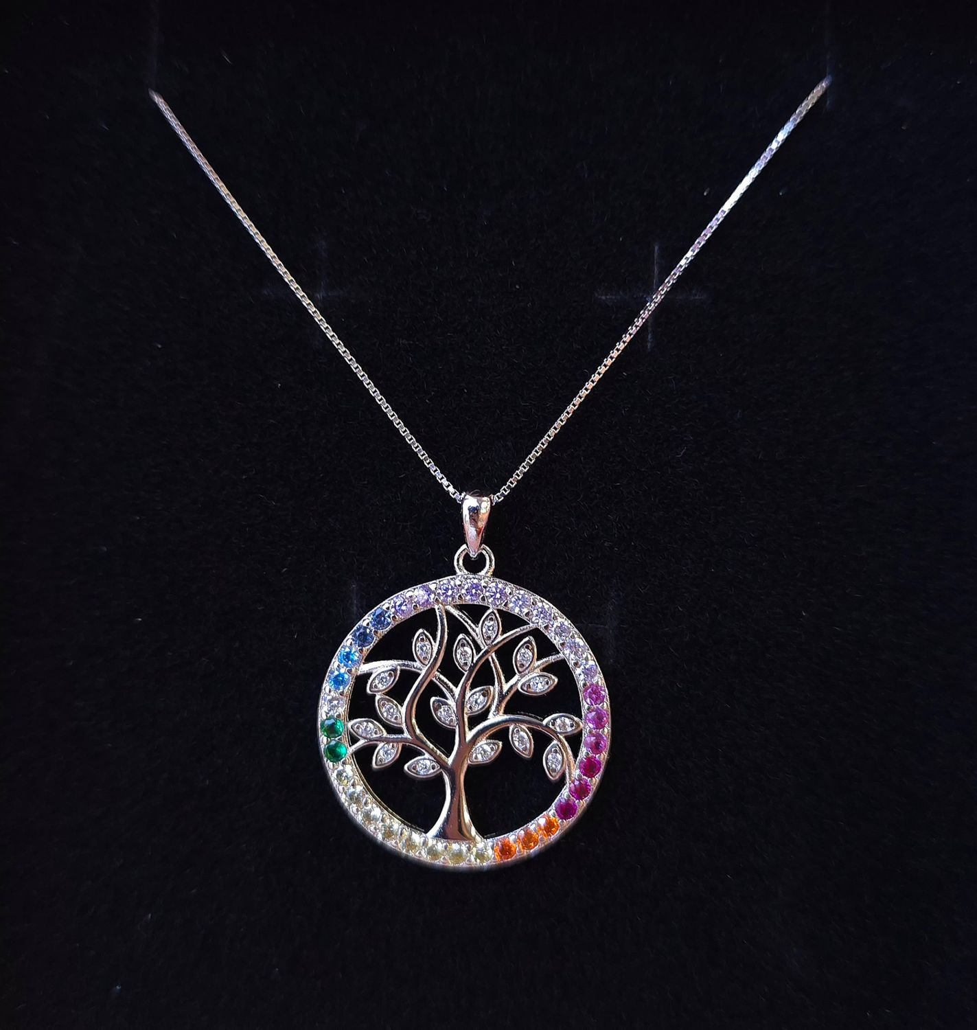 Pendentif Arbre de vie 7 chakras - Argent 925