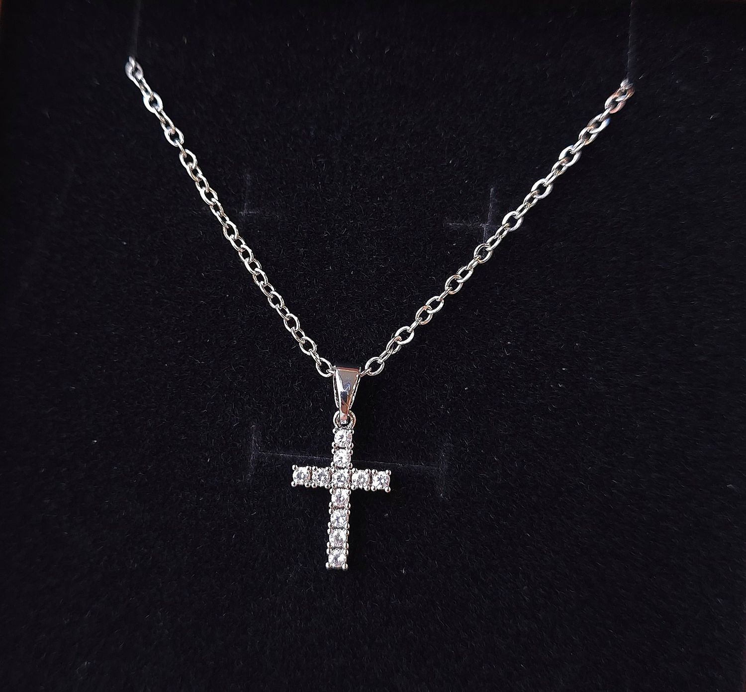 Croix Cristal de Roche - Chaine 50cm