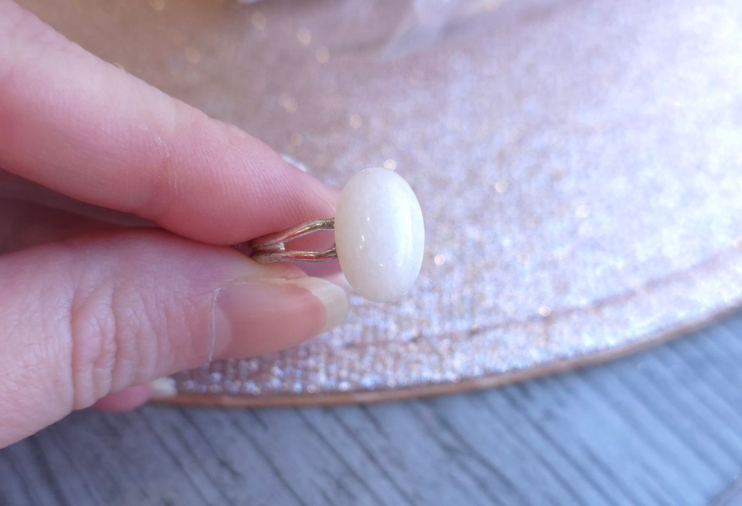 Bague jade blanc