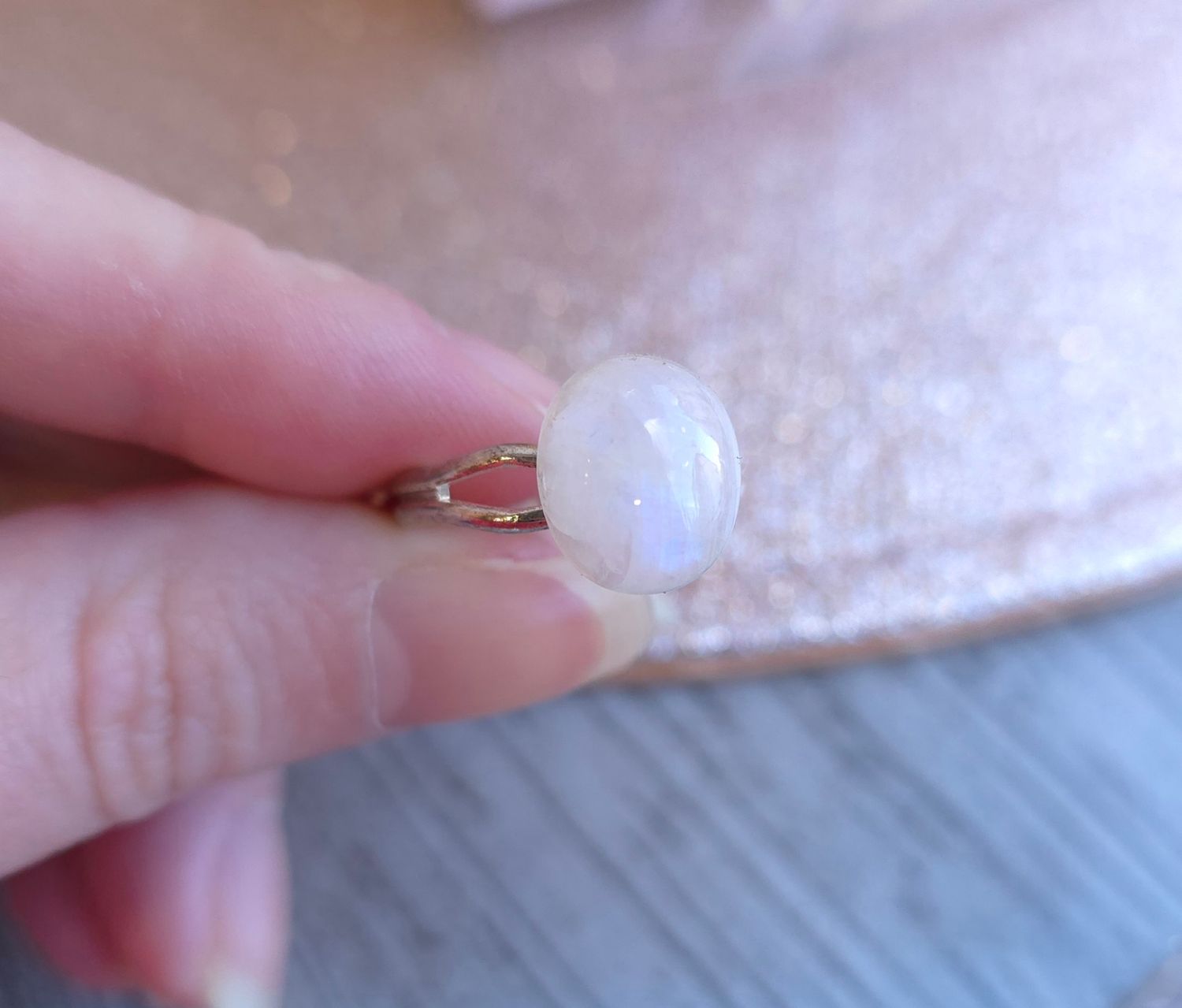 Bague Pierre de lune blanche n°3