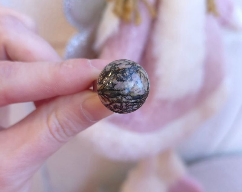Bague Rhodonite- Acier inoxydable