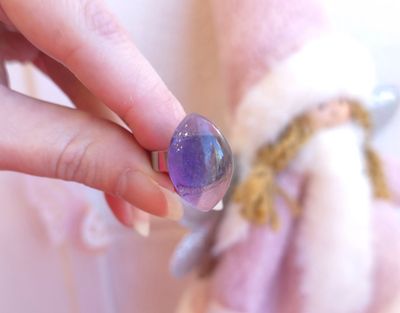 Bague Amethyste n°1 - Acier inoxydable