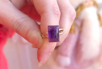 Bague Améthyste n°1 - Bronze Plaqué Argent