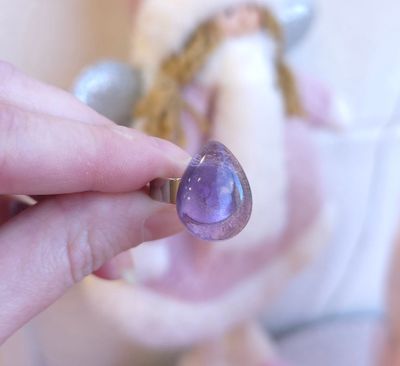 Bague Amethyste n°1 - Acier inoxydable