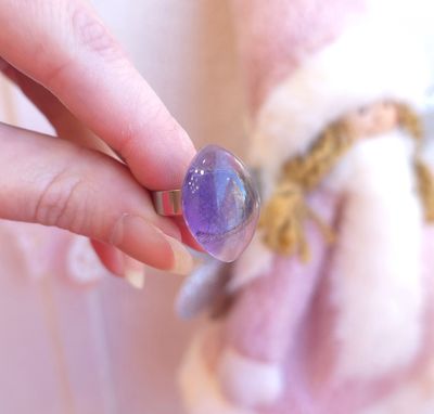 Bague Amethyste n°1 - Acier inoxydable