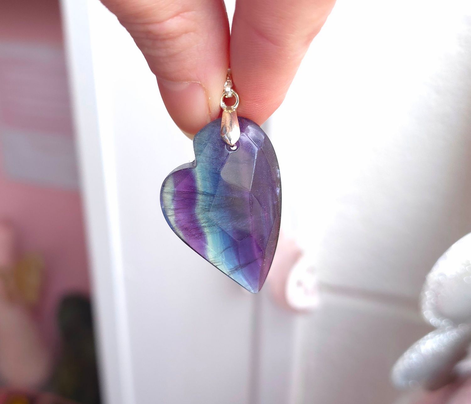 Pendentif Coeur Fluorite n°1