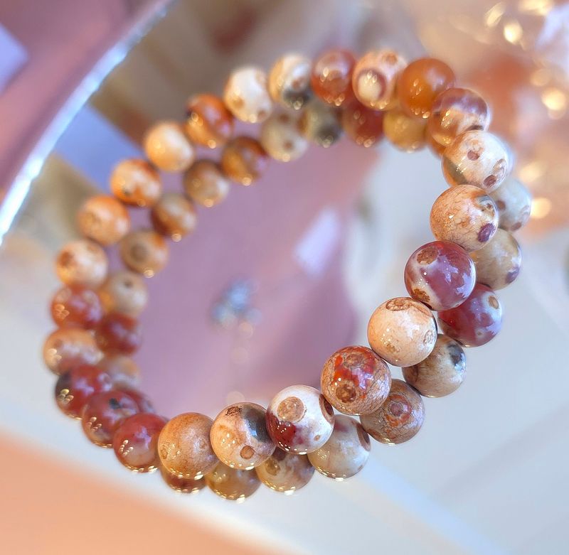 Bracelet Agate Peau de Serpent ø8