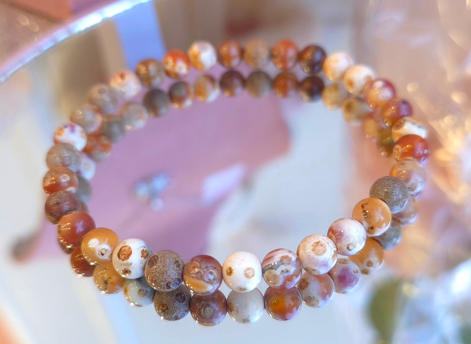 Bracelet Agate Peau de Serpent ø6