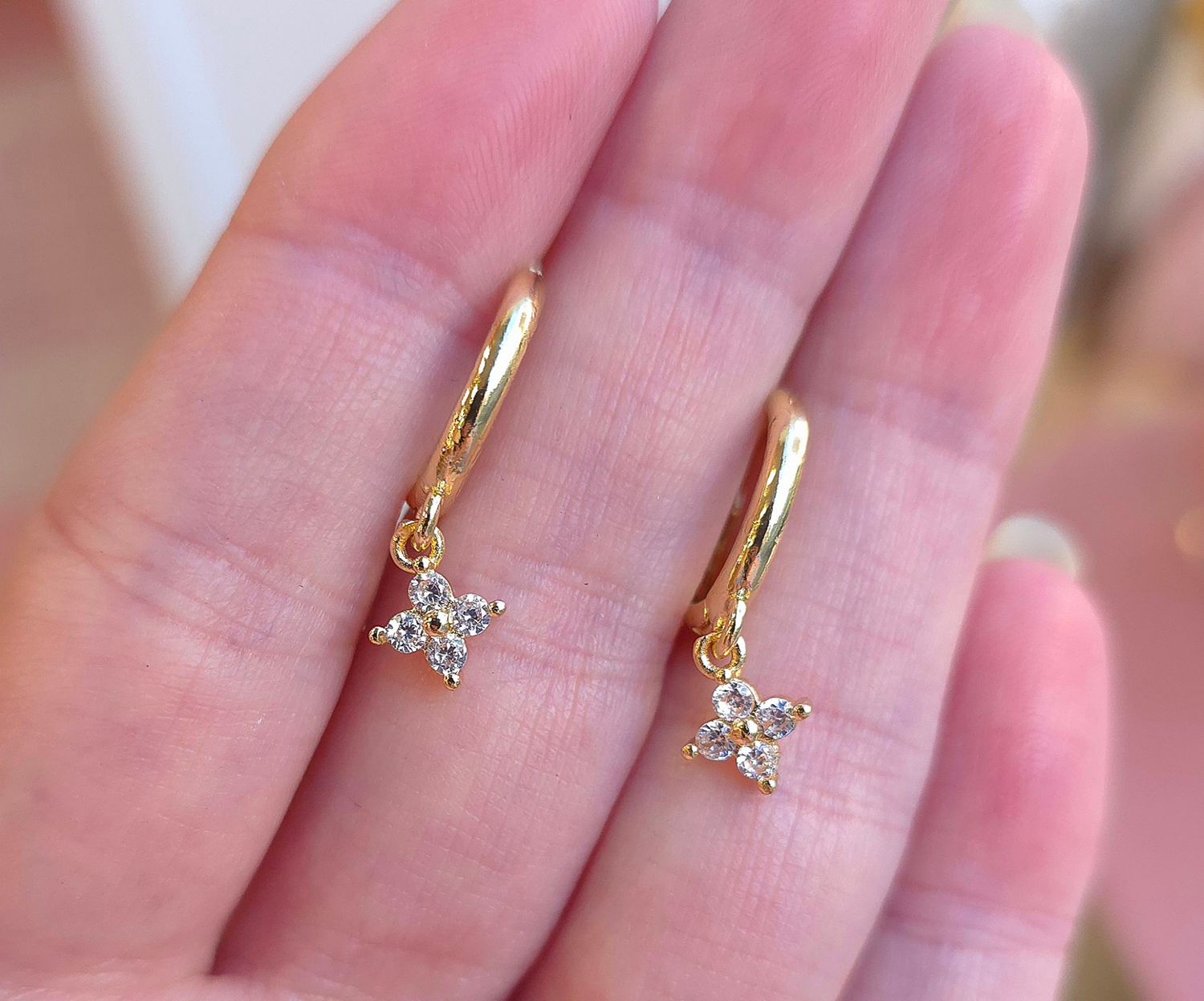 Boucle Cristal de roche - Or