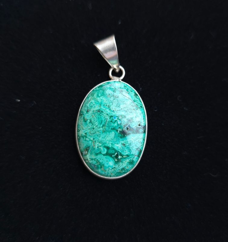Malachite Serti Argent n°4