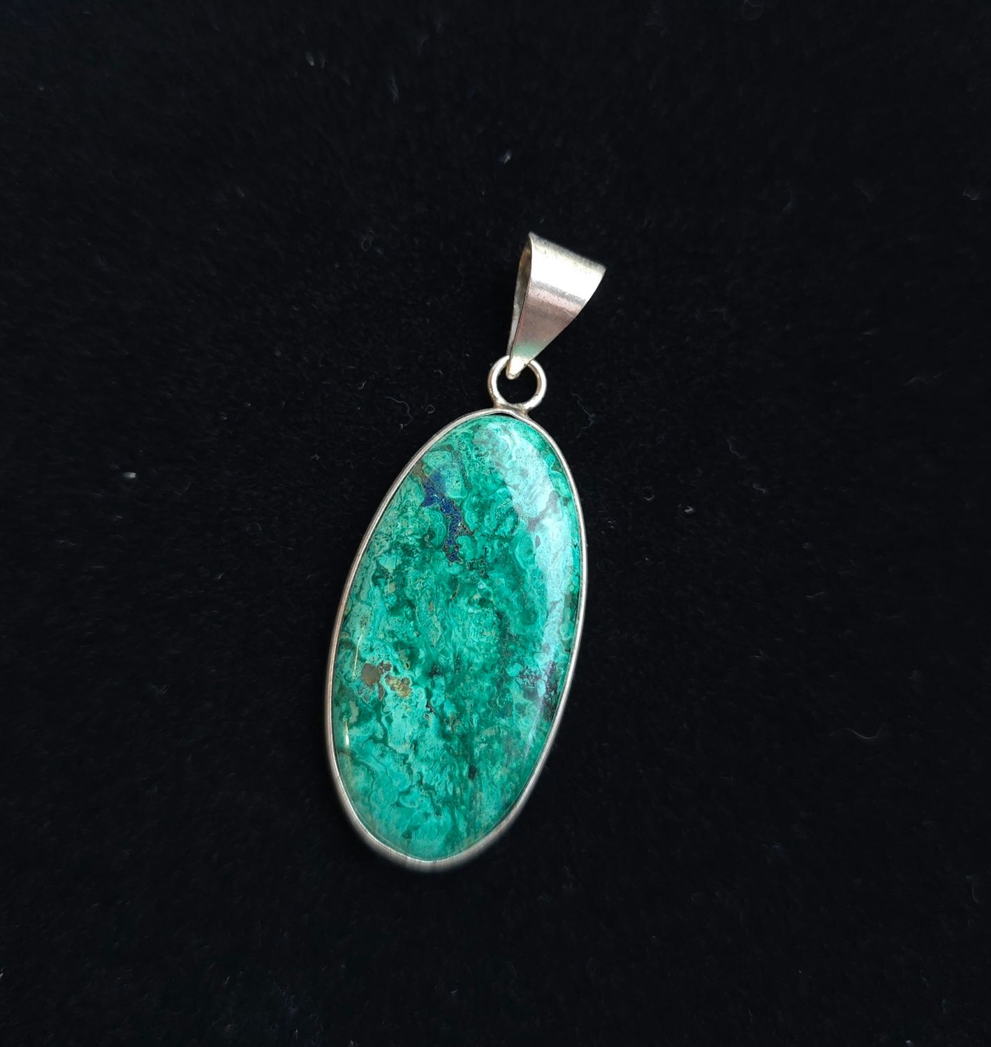 Malachite Serti Argent n°1
