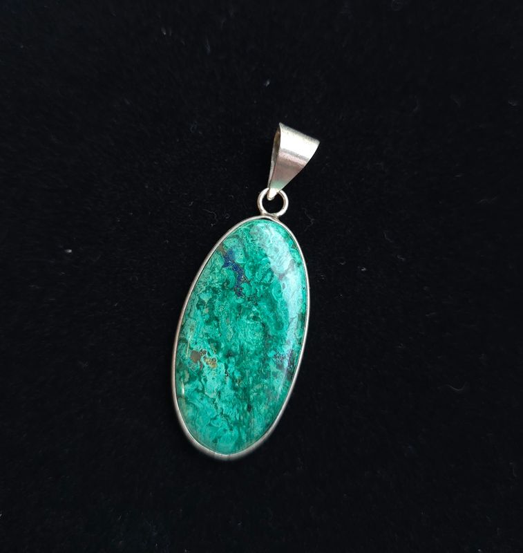 Malachite Serti Argent n°1