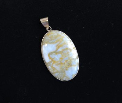 Agate Mousse Sertie Argent 