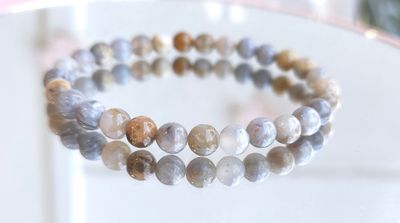 Bracelet Agate Feuille de Bambou ø6