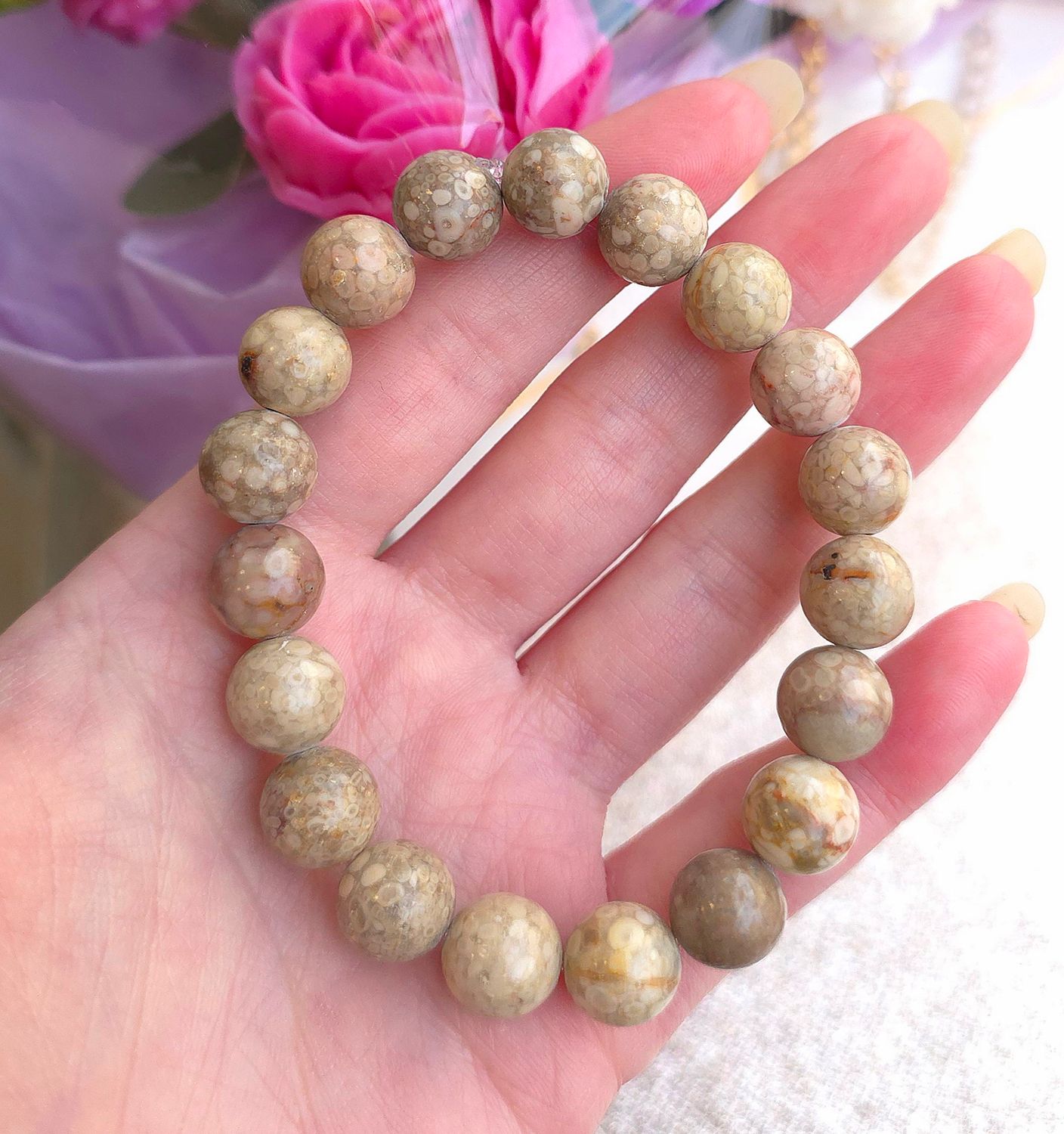 Bracelet Jaspe Chrysanthème ø10