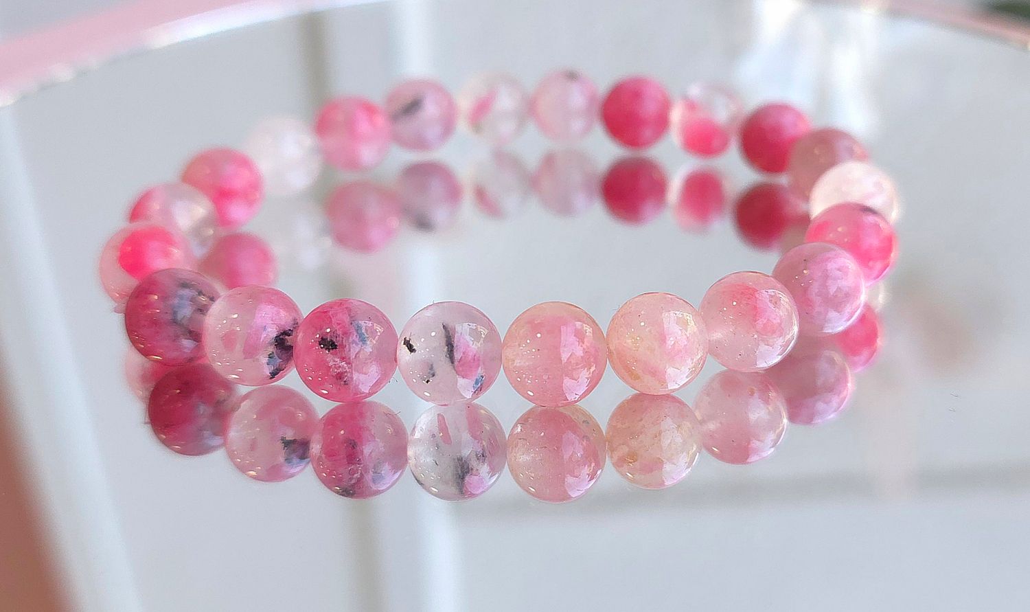 Cristal Fleur de Rhodonite ø8
