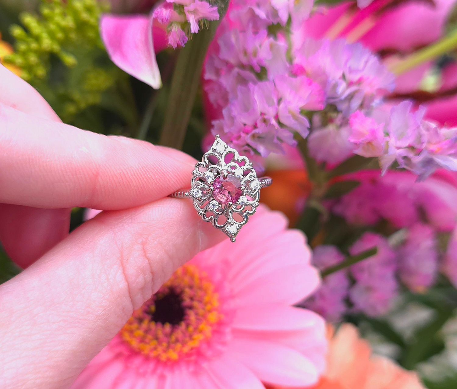 Bague Tourmaline Rose n°1