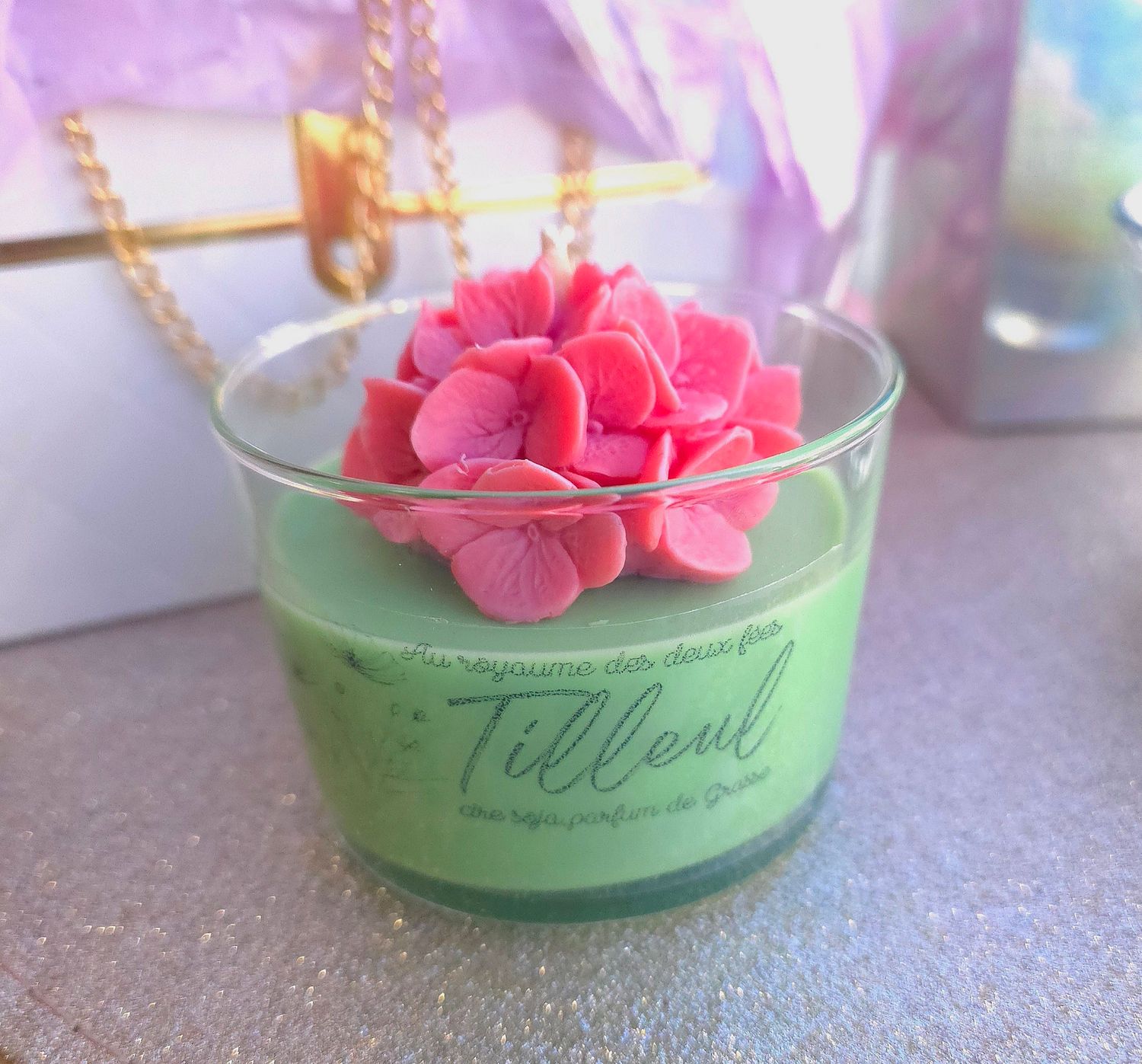 Bougie Hortensia - Tilleul