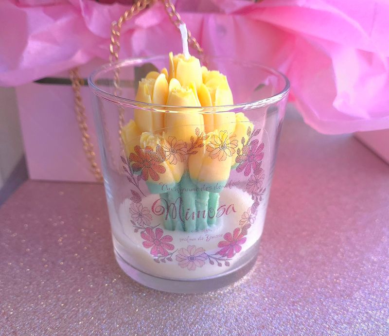 Bougie Bouquet de Tulipe - Mimosa