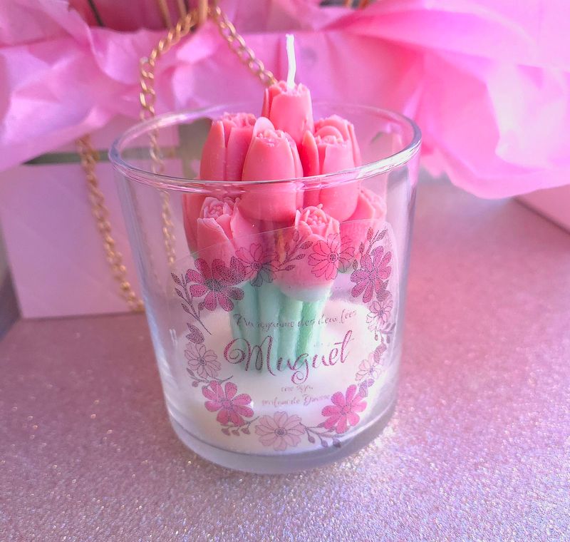 Bougie Bouquet de Tulipe - Muguet 