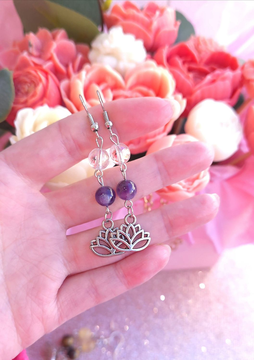 cristal de roche /amethyste lotus