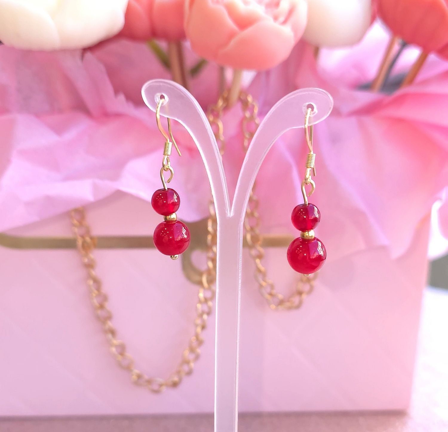 Boucle Agate Rouge