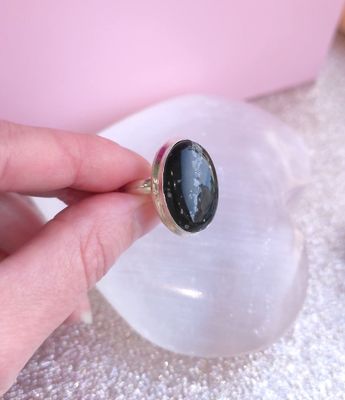 Bague Obsidienne Flocon de Neige n°1