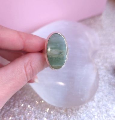 Bague Agate Dentelle Verte