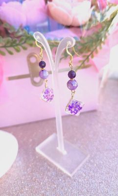 Boucle Création - Améthyste/Agate Violette